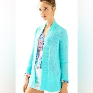 Lilly Pulitzer Iris Cardigan Sweater Surf NWOT✨